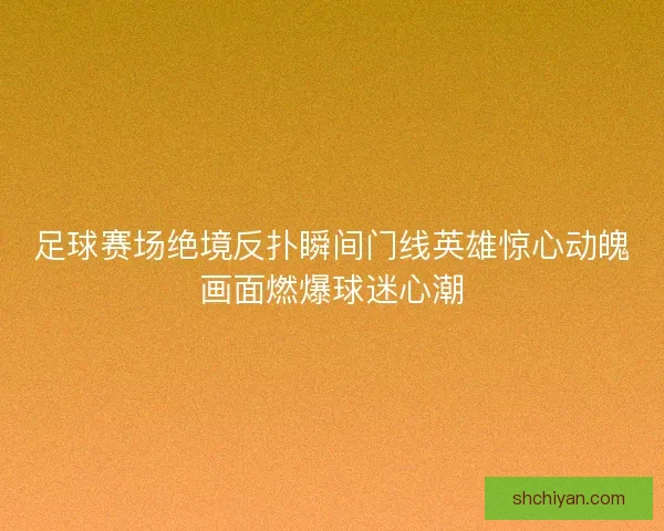 足球赛场绝境反扑瞬间门线英雄惊心动魄画面燃爆球迷心潮