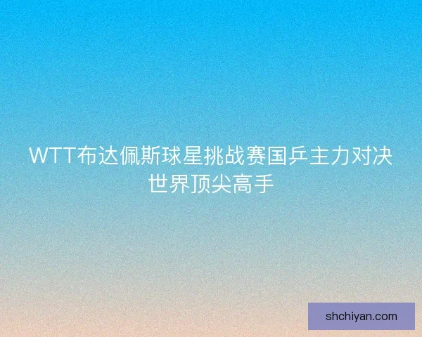 WTT布达佩斯球星挑战赛国乒主力对决世界顶尖高手 WTT布达佩斯球星挑战赛国乒主力对决世界顶尖高手